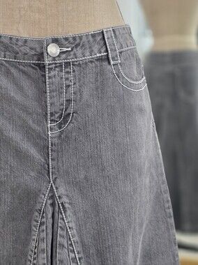 Vintage Denim Low Waisted Maxi Skirt